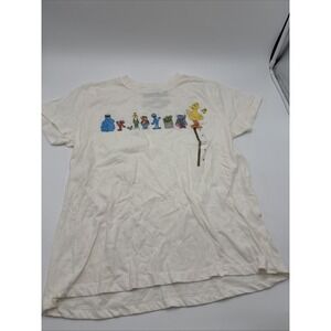 NWT Sesame Street T-shirt Size Medium White Front Back Print New With‎ Tag